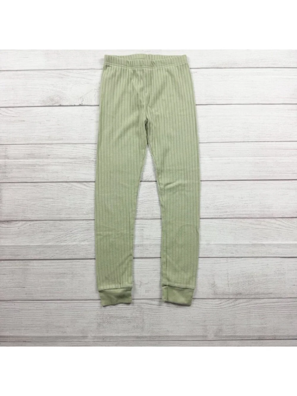 Carter's Boys 2 Piece Henley Rib Knit Pajama Set Green Long Sleeve Top Bottom 8